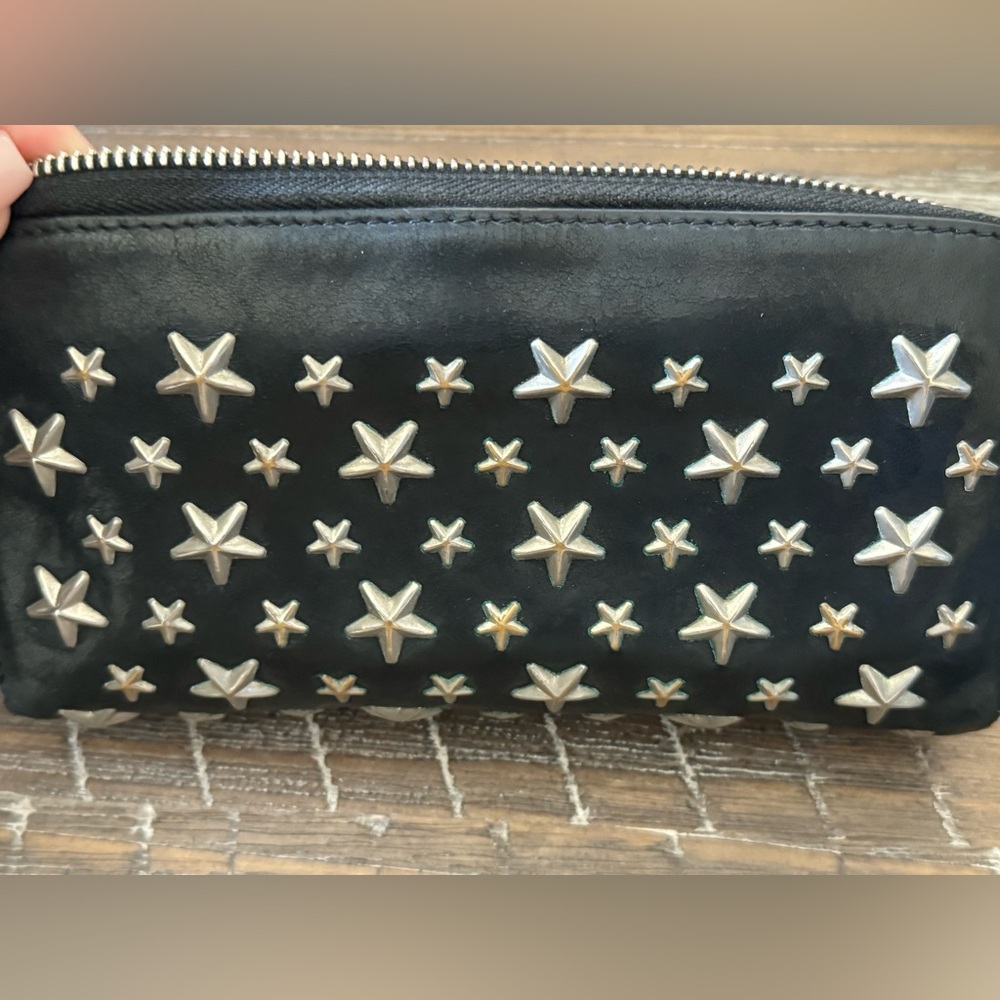 Auth Jimmy Choo Filipa star studded long wallet